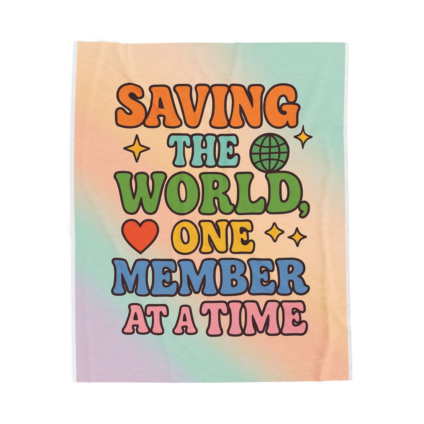 Velveteen Plush Blanket - Saving the World through Credit Unions