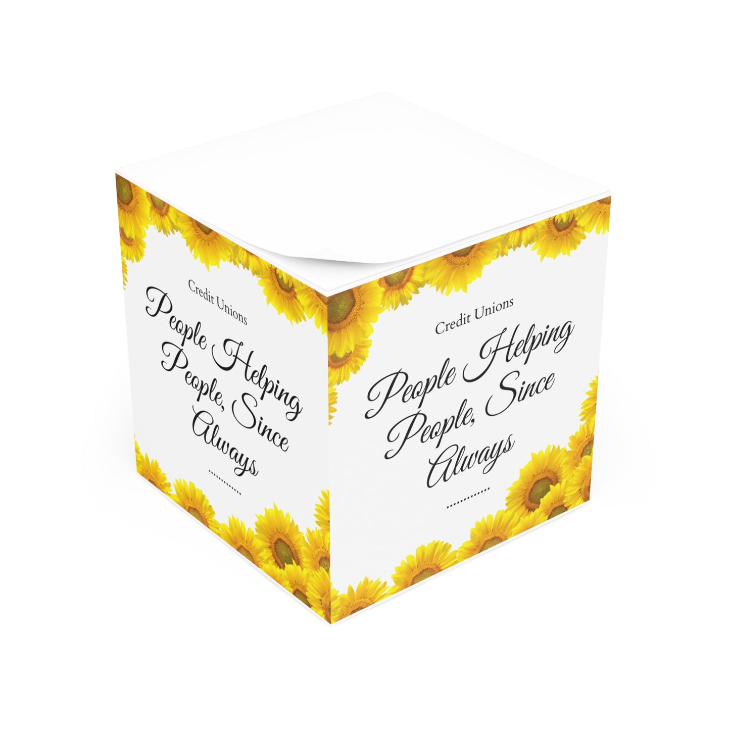 Sunflower Note Cube- "People Helping People, Since Always"