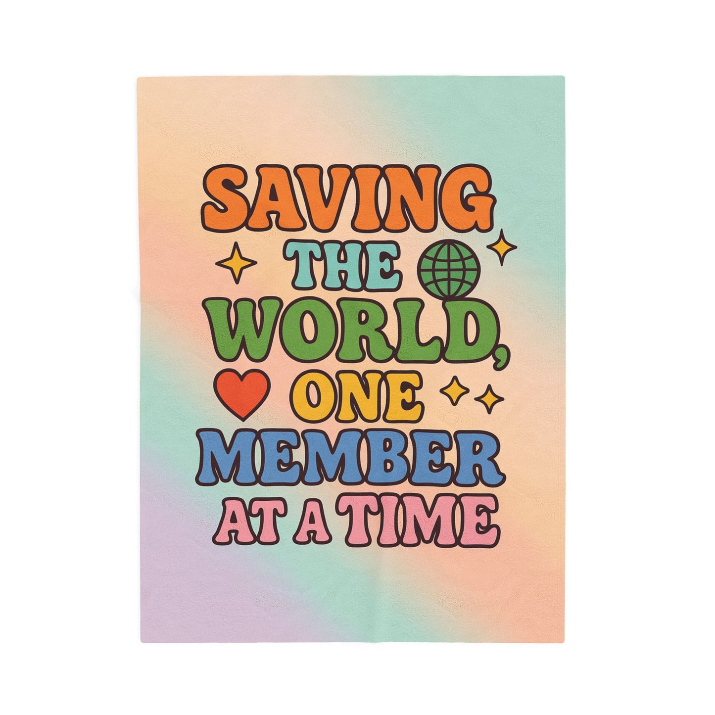 Velveteen Plush Blanket - Saving the World through Credit Unions