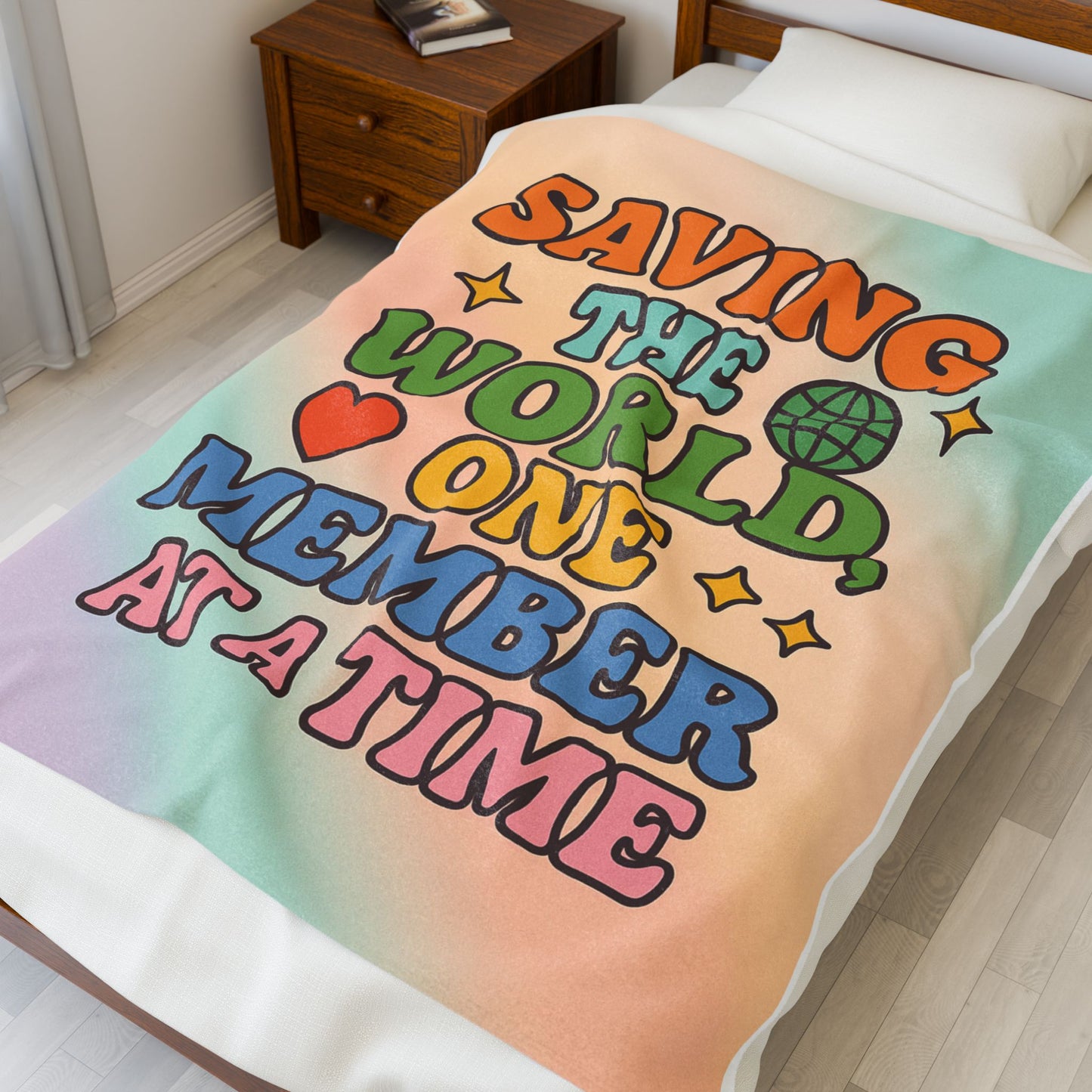 Velveteen Plush Blanket - Saving the World through Credit Unions