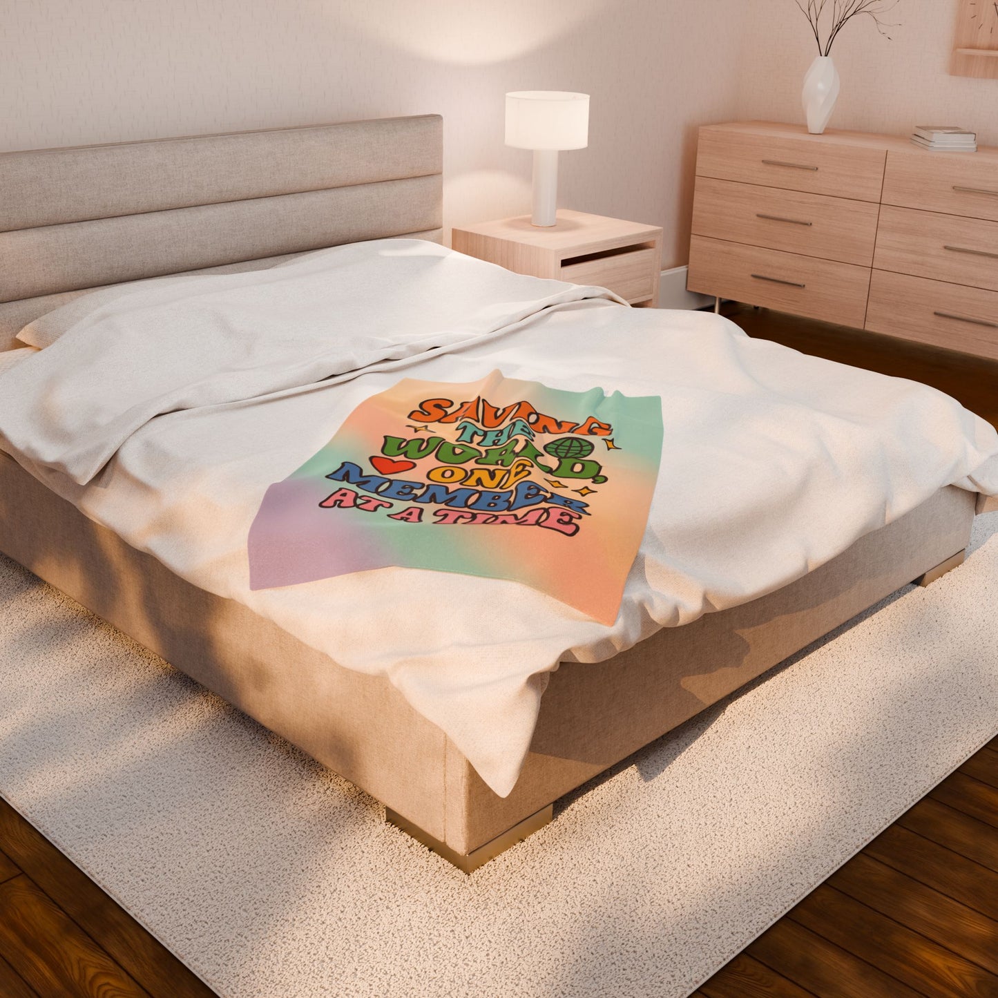 Velveteen Plush Blanket - Saving the World through Credit Unions